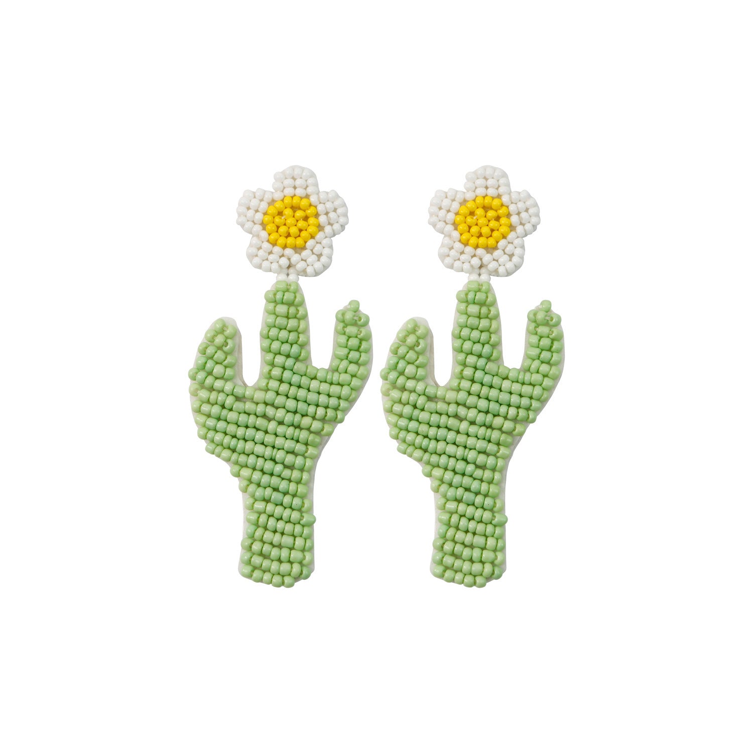 Wholesale Christmas Rice Bead Countryside Style Exaggerated Lightweight Holiday Hand Woven Earrings
